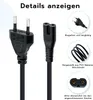 1m Stromkabel C7 Eurostecker Achterstecker 2-poliges Produktbild-Vorschau 5