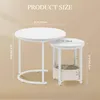Balconera Couchtisch Rund, 2er Set Nisttisch, Stapelbarer Produktbild-Vorschau 3