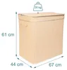 Relaxdays Wäschekorb mit Deckel, Bambus, 170 l, 3 Produktbild-Vorschau 4