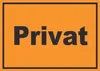 Privat Schild schwarz-orange A6 Rückseite selbstklebend Produktbild-Vorschau 1