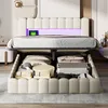 Letto imbottito Fortuna Lai 140x200cm con USB, letto per Anteprima dell’immagine prodotto 3