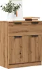 A wooden sideboard with two cabinet doors and a drawer, decorated with a vase of plants and books on top. Náhľad obrázku produktu