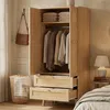 Kleiderschrank mit Rattan-Design 80x50x180cm aus MDF in Produktbild-Vorschau 7