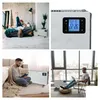Collage of four images showing a smart convector heater in different settings and close-ups. Anteprima dell’immagine prodotto