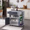 Chariot de cuisine FCH sur roulettes, avec 3 étagères, un Voir les images du produit 2
