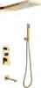 A gold-colored shower fixture set against a white background. Podgląd zdjęcia produktu