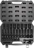 A black plastic case containing a set of tools, specifically sockets and extensions. Produktbild-Vorschau