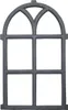 A gray, gothic-style window frame with six panes, presented against a white background. Produktbild-Vorschau