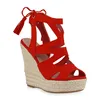 VAN HILL Damen Bast Keilsandaletten Cut-Outs Quasten Sommer Produktbild-Vorschau 1