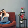 Relaxdays 10038796, Stojan na rostliny, MDF, Ocel, Černá, Náhled obrázku produktu 5