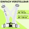 A diagram showing a reflective safety vest with measurements and size information. Produktbild-Vorschau