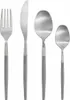 A set of four stainless steel cutlery pieces with gray handles, arranged in a row against a white background. Produktbild-Vorschau