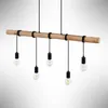 Lindby Hängeleuchte Rom, 5-flg., Holz, Seil, schwarz, 116 Produktbild-Vorschau 7