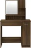 A brown oak-effect dressing table with a mirror and storage. Náhľad obrázku produktu
