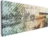 Wallario Premium Leinwandbild Grunge Stil  Streifen Schrift Produktbild-Vorschau 1