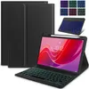 A collage showing a tablet with a keyboard case and multiple color options for the keyboard backlight. Produktbild-Vorschau
