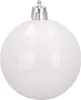 A single white Christmas ornament with a faceted surface and a silver cap. Náhľad obrázku produktu