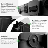 Collage of close-up shots highlighting features of a black cable box. Produktbild-Vorschau