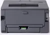 The back view of a gray laser printer on a white background. Produktbild-Vorschau