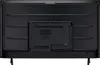 The back of a black LG television is shown, mounted on a stand. Produktbild-Vorschau