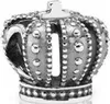 A close-up studio shot of a silver Pandora crown charm. Produktbild-Vorschau