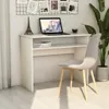 A white desk with a laptop and a chair in front of it. Podgląd zdjęcia produktu
