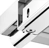 A close-up view of a chrome-plated toilet paper holder with a glass shelf. Produktbild-Vorschau
