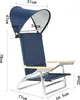 Strandstuhl mit Sonnenschutz faltbar Alu Klapp Camping Falt Produktbild-Vorschau 2