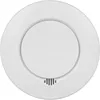 A top-down view of a white smoke detector on a white background. Produktbild-Vorschau