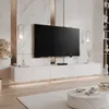 A modern living room with a TV and entertainment unit. Voir les images du produit