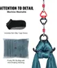 A marketing image showing accessories and components of an aerial yoga hammock set. Voir les images du produit