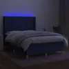 Boxspringbett mit Matratze & LED Blau 140x190 cm Stoff Produktbild-Vorschau 3
