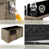 A collage of four images showcasing different features of a rattan seating group. Produktbild-Vorschau