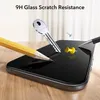 A smartphone screen protector is shown being tested for scratch resistance with a pencil, key, and thumbtack. Produktbild-Vorschau