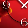 Abstrakt Seide rot Designer Wanduhr modernes Wanduhren Produktbild-Vorschau 3