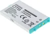 A close-up, slightly angled view of a white and teal rechargeable battery pack for a Game Boy Advance SP. Produktbild-Vorschau