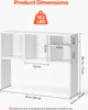 Product dimensions graphic showing a white shelf unit with various measurements indicated. Voir les images du produit