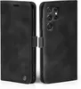 A black flip cover case for a Samsung Galaxy S23 Ultra phone is shown from two angles. Produktbild-Vorschau