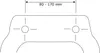 Diagram showing measurement range for mounting holes. Produktbild-Vorschau