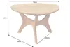 A wooden coffee table with dimensions indicated. Produktbild-Vorschau