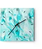 Wanduhr - Quadrat - Glasuhr - Blume Abstraktion - 40x40cm - Produktbild-Vorschau 1