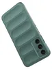 A green phone case with a ribbed texture is shown against a white background. Produktbild-Vorschau