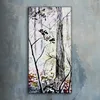 Leinwand Wanduhr Wandkunst Uhr 30x60 Malerei Abstrakte Wald Produktbild-Vorschau 2