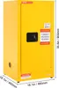 A yellow safety storage cabinet with dimensions indicated. Produktbild-Vorschau