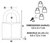 MasterLock 4 hangsloten, roestvrij staal, 20 x 9 mm Productafbeelding-voorbeeld 4