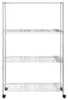 vidaXL Scaffale con 4 ripiani e ruote 90x35x142 cm Cromo Anteprima dell’immagine prodotto 4