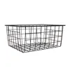 A black wire storage basket against a white background. Voir les images du produit