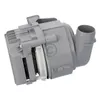 A gray dishwasher pump is shown from the side against a white background. Produktbild-Vorschau