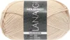 A ball of beige yarn with a label. Produktbild-Vorschau