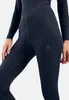 Dunkelblaue Odlo Active Warm Base Layer Tights mit sichtbaren Nähten und Logo auf dem Oberschenkel Produktbild-Vorschau